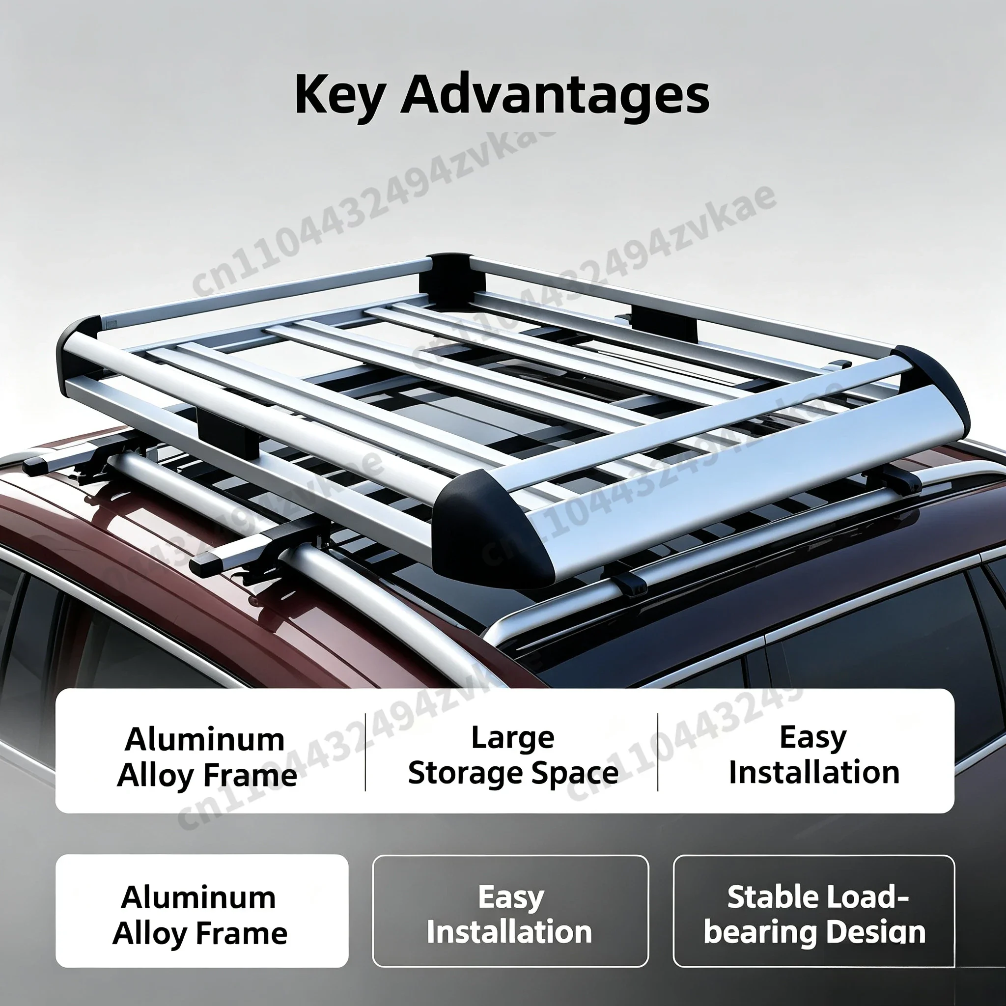 Thickened Aluminum Alloy Double Layer Roof Luggage Rack, Universal Car Modified Cargo Loading Frame, Outdoor Self-driving Travel