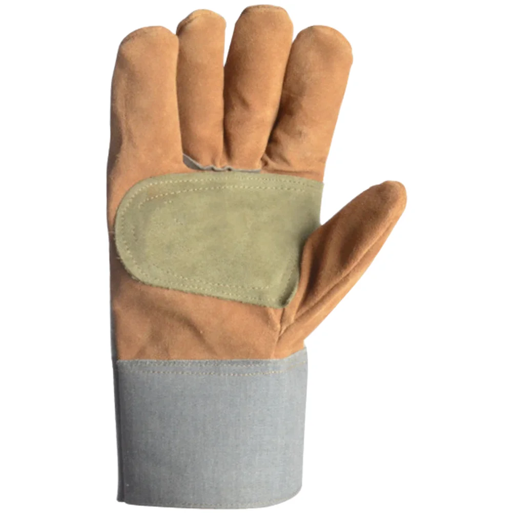 1 Pair Leather Welding Gloves Cowhide Heat/Flame Resistant Work Gloves For Welding Work Metal Processing Palm Protection Tools