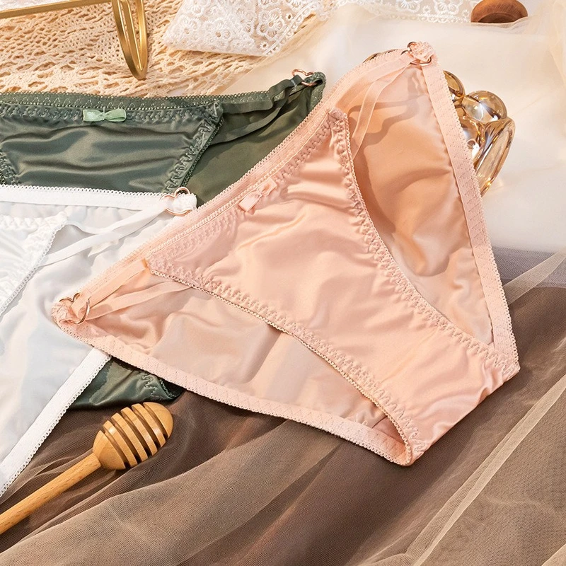 

Шелковые атласные трусы премиум-класса с низкой посадкой, стринги, легкое роскошное дышащее комфортное сексуальное женское белье