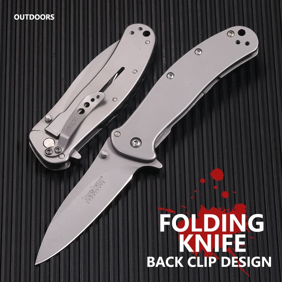 KS1730 Folding Knife 440C blade Gary Titanium handle Edc Outdoor Hunting Survival Pocket Multi-functional combat tool