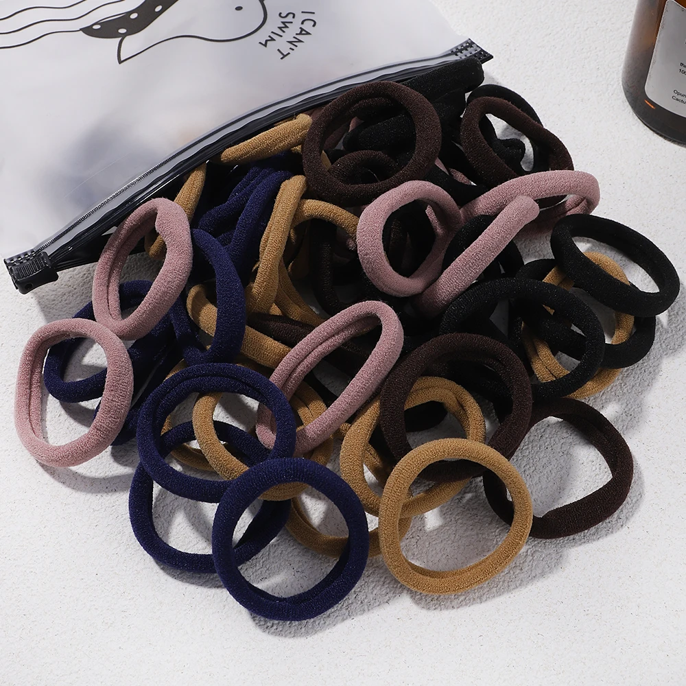 30/50/100Pcs Women Girl Mixed Colors Hair Bands Basic Hair Ties Elastic Headband Hair Scrunchies Accessories Ponytail Holder