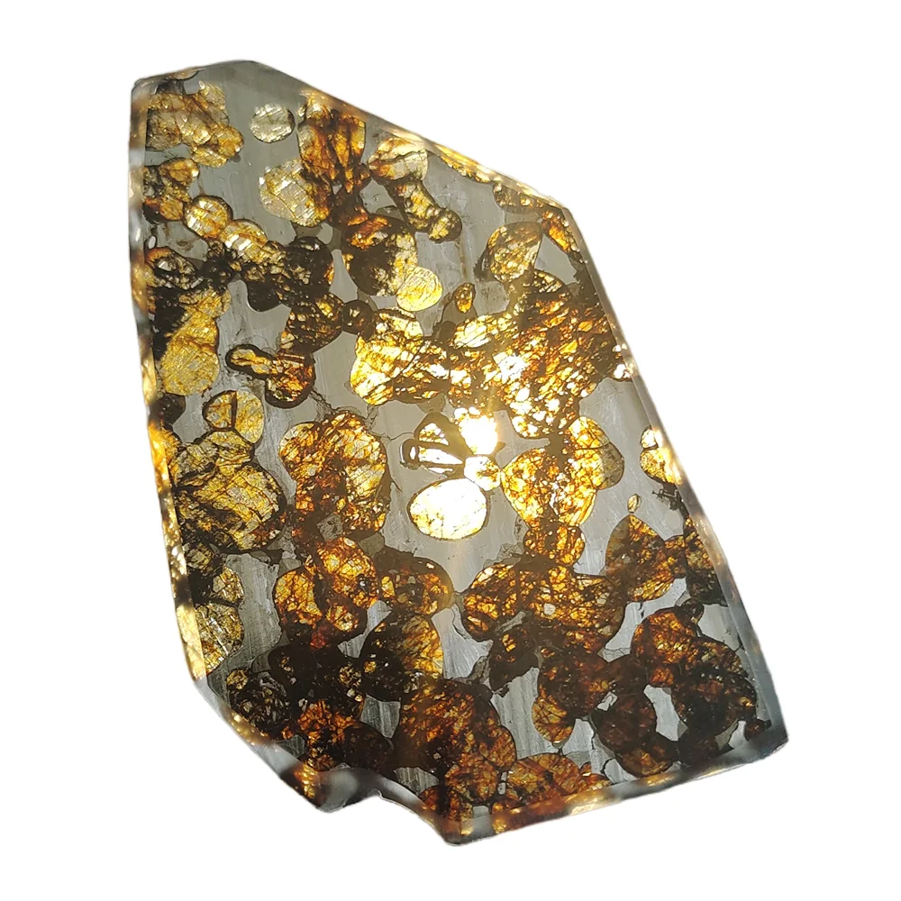 26g Seymchan Pallasite Olive Meteorite Slices Specimen Natural Meteorite Material Sliced Collection - CA130