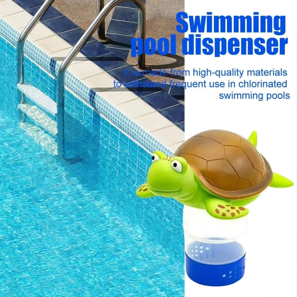 New Durable Pool Floater Creative Adjustable Floating Chlorine Dispenser Cute Turtle Design Tablet Floater Swimming Pool