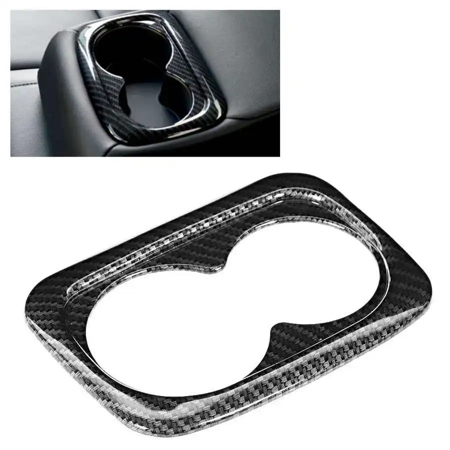 Carbon Fiber Style Rear Cup Holder Trim Frame Fit for Honda Civic 10th 2016 202017 2018 2019 Car Interior Decoration