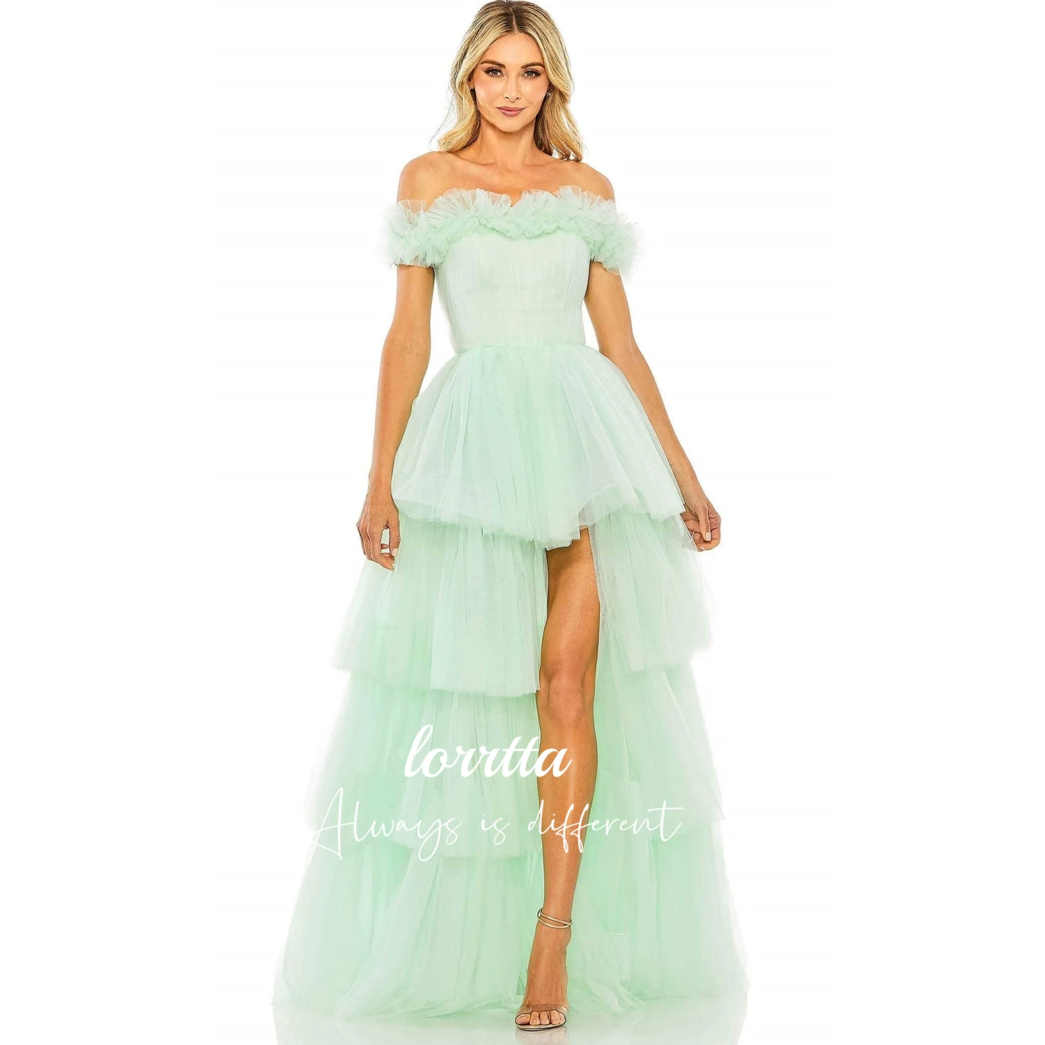 

Lorrtta Graduation Gown Mint Green Line A Fluffy Layered Mesh Birthday Party Elegant Dress Women 2024 Sharon Happy Bride Dresses