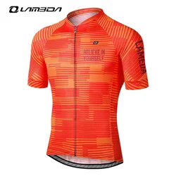 LAMEDA Summer Cycling Jersey for Men Orange Short Sleeve Men's MTB Team Clothes Road Bike Jersey for Cycling Sportswear