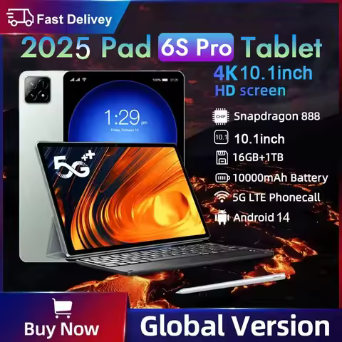 2025 New Original Global Edition Tablet PC Pad 6S Pro Snapdragon 888 Android 14 HD 4K 22GB+2TB 5G Tablet Dual SIM WIFI tablet