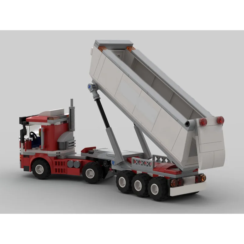 moc-147414-new-transport-truck-and-dump-trailer-building-block-model-322parts-boys'-children's-birthday-and-christmas-toy-gift
