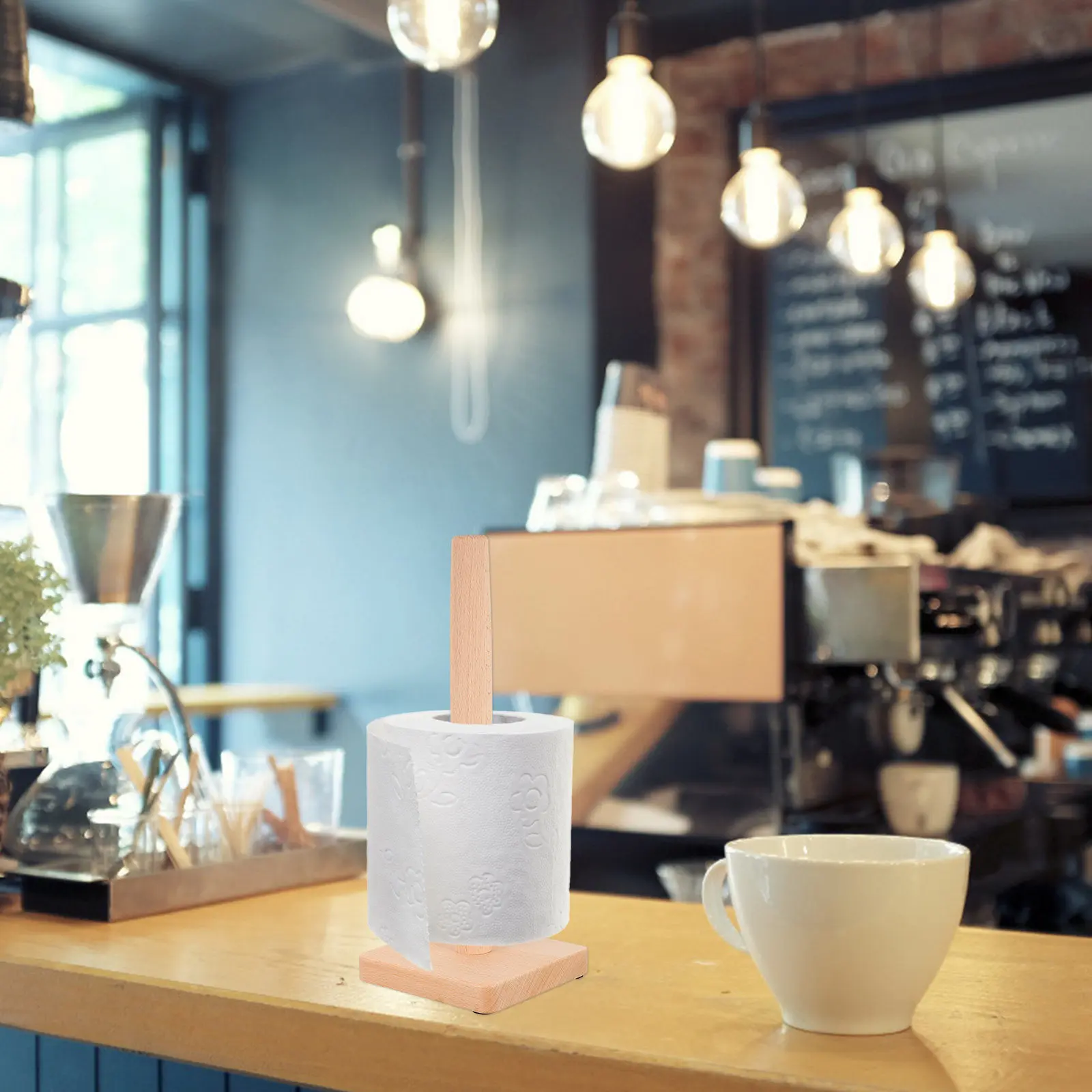 

1Pcs Vertical Toilet Paper Holder Wood Roll Storage Rod Practical Paper Towel Rack Accessories for Bathroom Kitchen