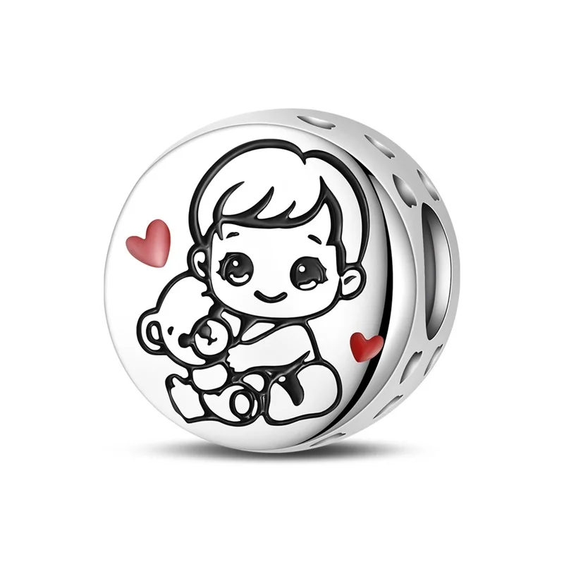 925 Sterling Silver Charms Bead Embrace The Little Bear Dangle Fit Original Bracelet DIY Women Jewelry Gift