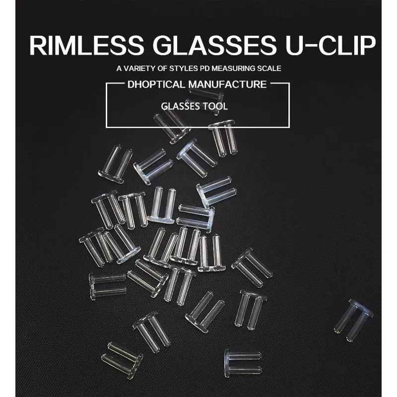 200 pcs/lot U-clip Rimless Glasses Accessories Double Rubber Plug PVC Material Eyeglasses By Dhoptical