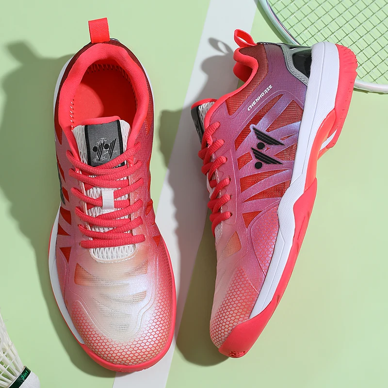 2025 Nieuwe Koppels Badminton Sneakers Antislip Badminton Training Schoenen Ademend Tennisschoenen Comfortabele Outdoor Sneakers