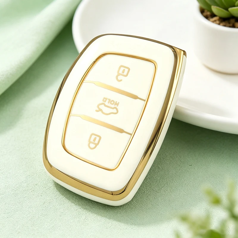 3 Buttons Smart TPU Car Key Case Cover for Hyundai Creta Ix35 Ix45 I10 I30 I40 Tucson Santa Fe Rena Sonata Elantra Accessories