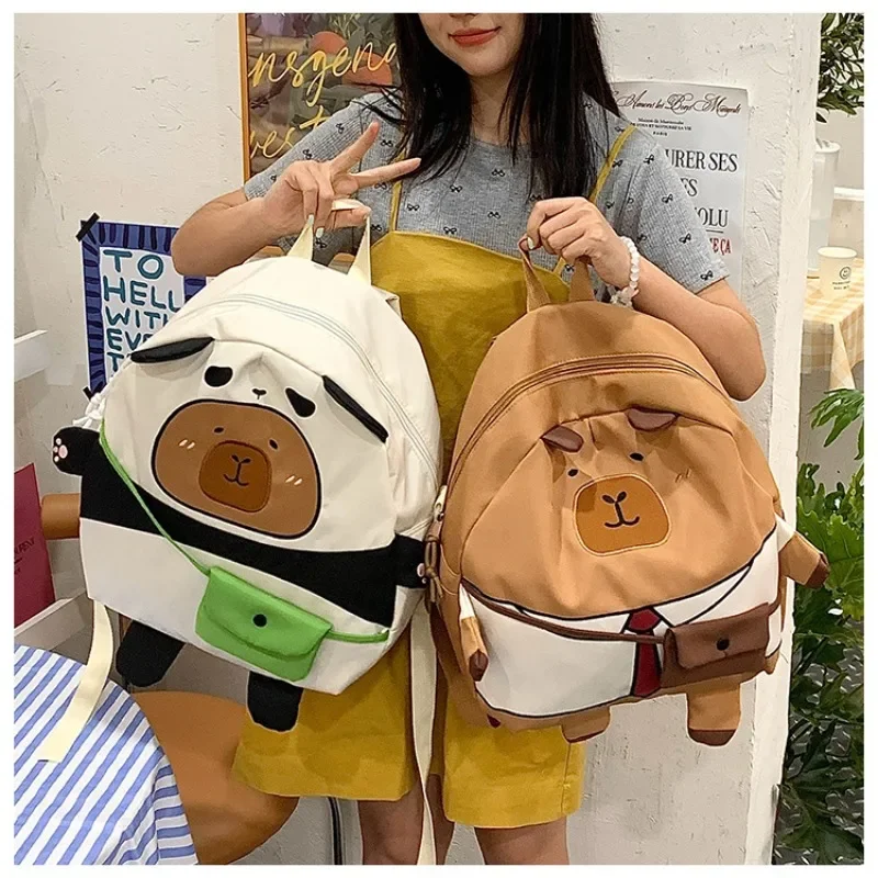 Kapibala Mochila pequeña de dibujos animados para niños, mochila Kawaii de gran capacidad, alta calidad, ligera, a la moda, para viajes y ocio