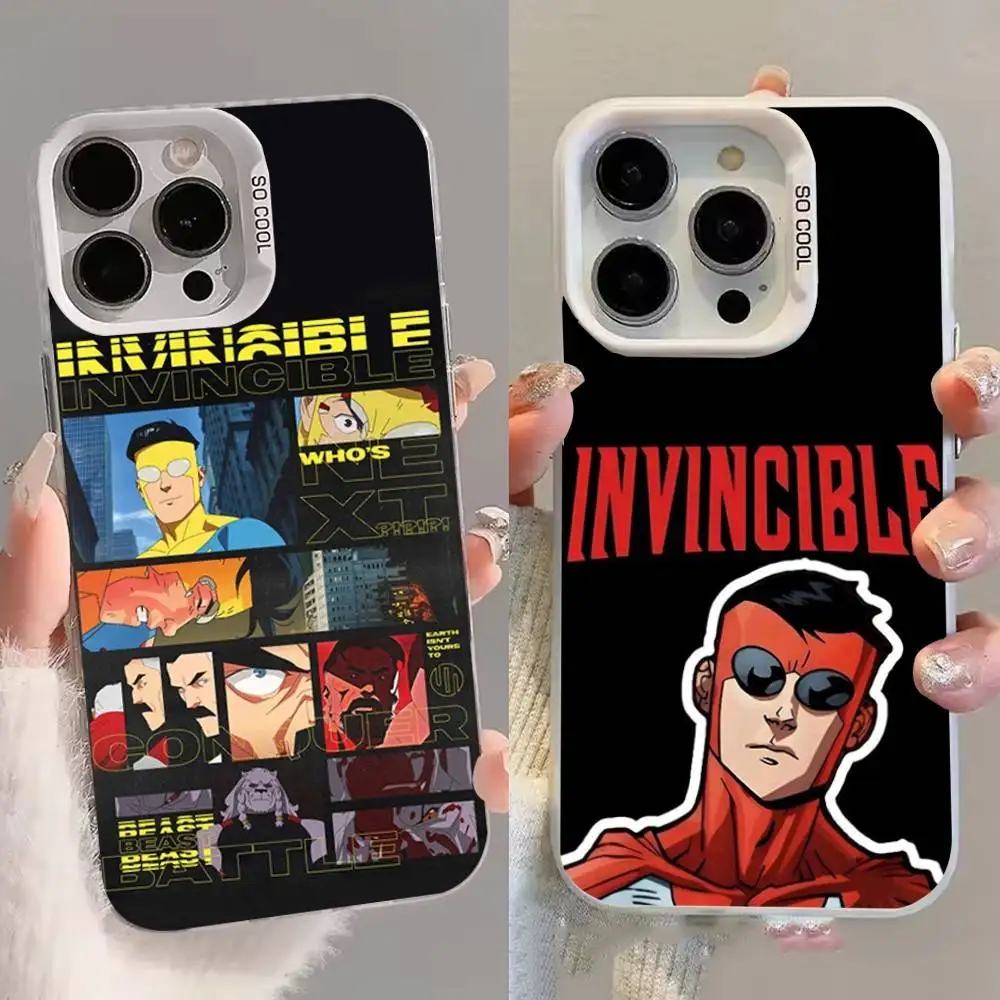 

Superhero I-Invincible Phone Case For iPhone 16,15,14,13,12,11,8,7,Pro,Max,Plus,Mini,XS,SE White Candy Matte Shockproof Cover
