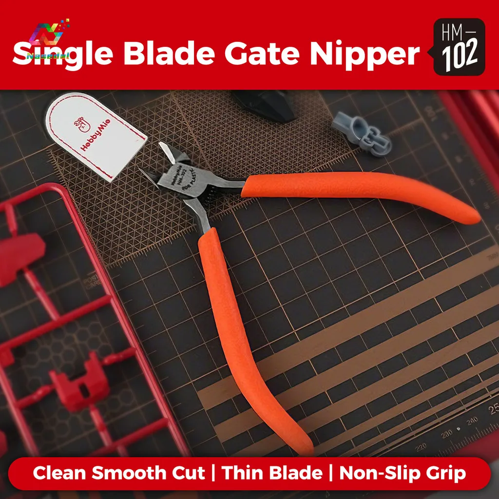 HobbyMio HM-102 Single Blade Gate Nipper High Hardness Steel Sharp Thin Edge Clean Smooth Cut No Whitening for Gundam Model Kit