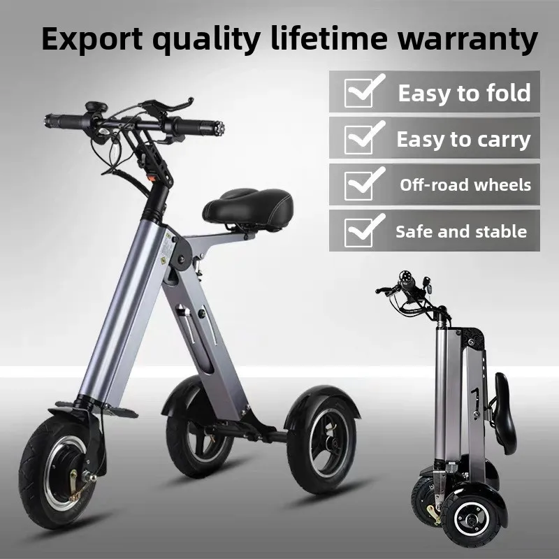 

Folding Electric Tricycle Light Bicycle Elderly Cycling Electric Vehicle Cross-border E-commerce Elderly-friendly Eco-Friendly