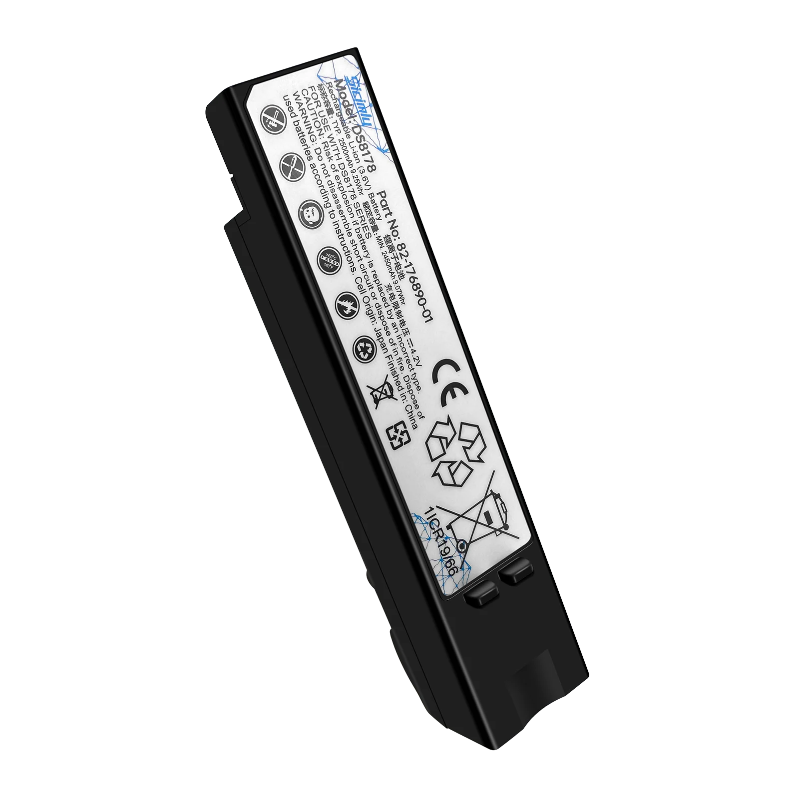 Batería de repuesto para escáner de códigos de barras Zebra DS8178/DS8100/DS8170 |   2500 mAh 3,6 V Li-ion |   Parte 82-176890-01 BTRY-DS81EAB0E-00