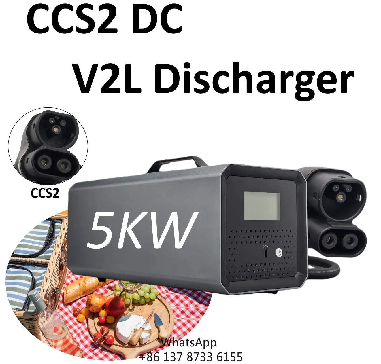 

Longood LGV2L-001 Hot 5KW 220V Electric Car Discharger CCS2 V2L New Design Portable Inverter For Replacement/Repair
