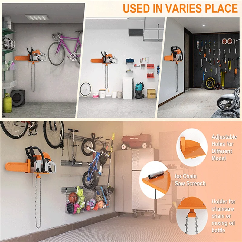 AAAN-ผู้ถือเลื่อยลูกโซ่,ลูกโซ่ Wall Mount สําหรับ Stihl MS250,MS251,MS170, MS171, MS172 Heavy Duty Chainsaw Rack โรงรถเก็บ