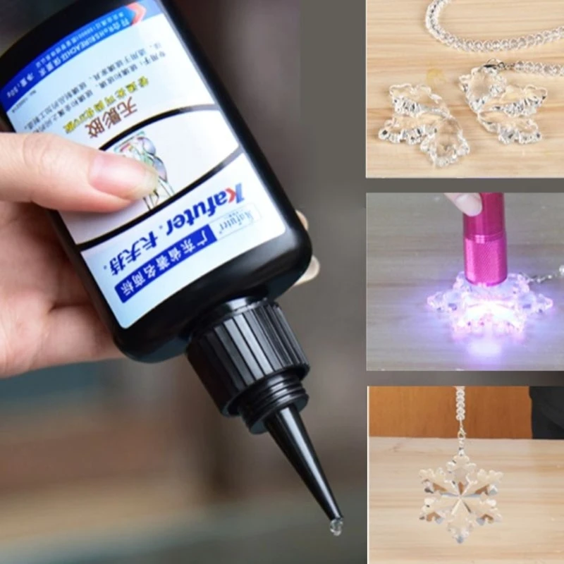 50ml K-300 UV Jewelry Resin Crafts Shadowless Sunlight Curing Adhesive Large Area Glass Bonding