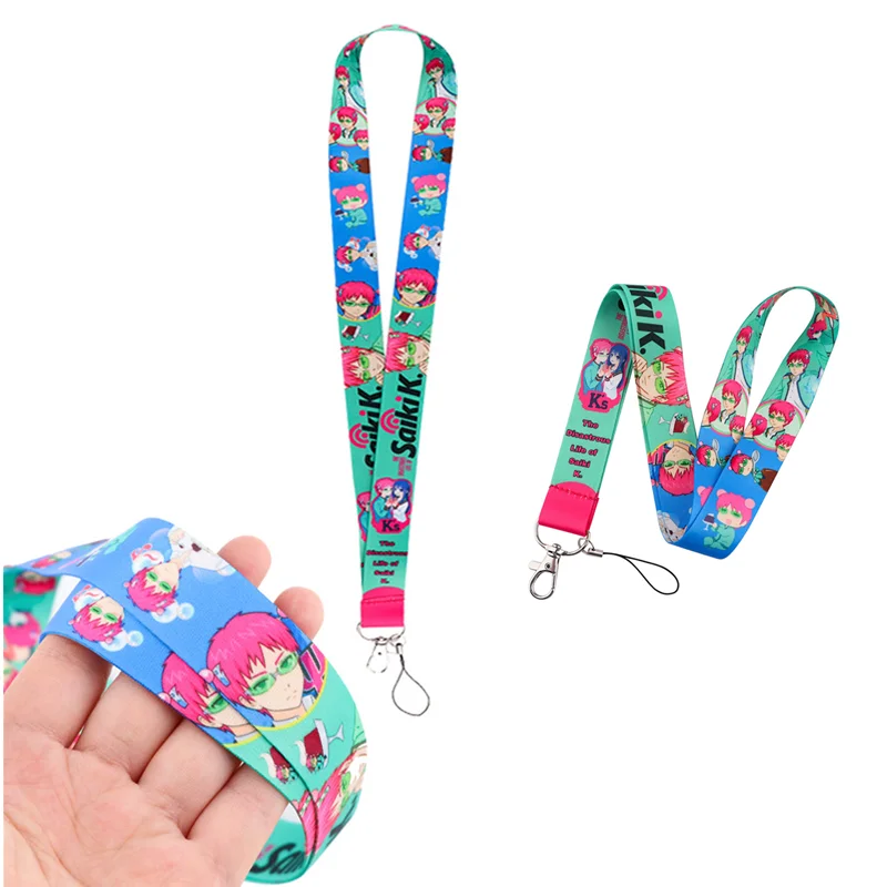 Anime The Disastrous Life of Saiki Kusuo Lanyards Cosplay Phone Hanging Rope Multi Color Card Tag Work Badge Prop
