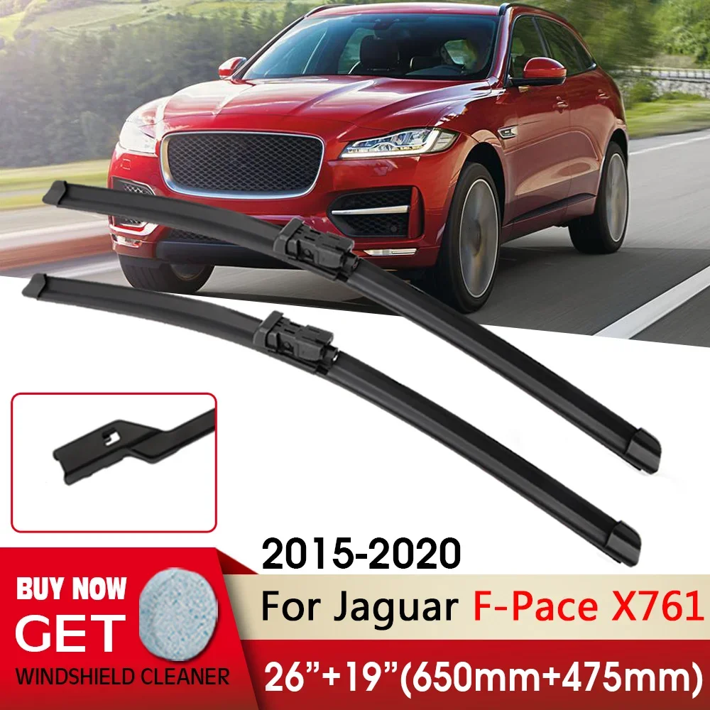 

Car Wiper Front Wiper Blade 26"+19" For Jaguar F-Pace X761 2015-2020 Fit push button Front Windscreen Wipers Auto Accessories