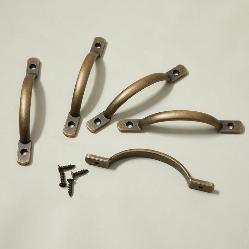 Antiker chinesischer Massivmessinggriff, altmodischer Holztürschubladenknopf, Retro-Knöpfe in antiker Bronzefarbe, kleiner Türgriff – Detail 4