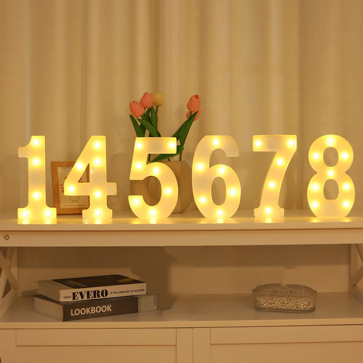 Number LED Night Lamp 26 Letter 1st 18 21 30 40 50 Birthday party decor kids Wedding Birthday Party Decoration Baby Shower Decor