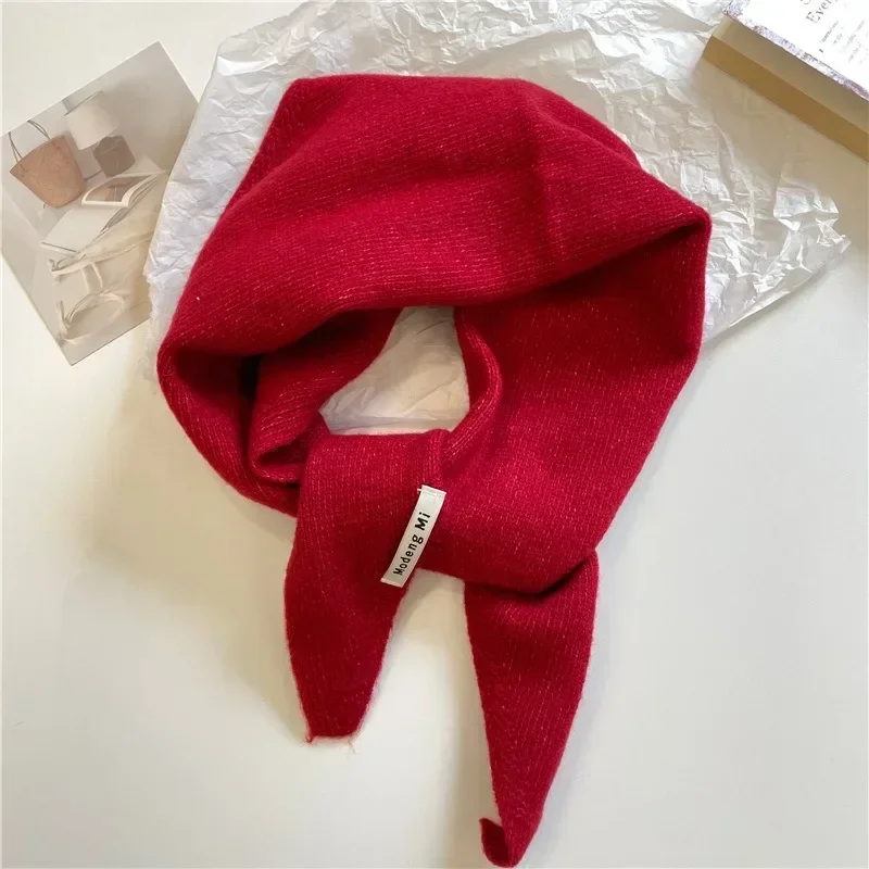 Winter Korea Gestrickte Dreieck Schal Wolle Warme Schal Schal Frauen Hals Schutz Smallscarf Kaschmir Schal – Detail 18
