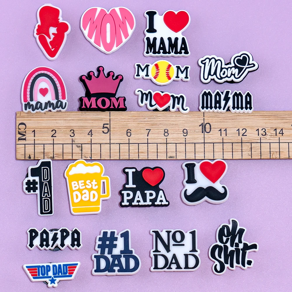 1pcs Mom's Day clog Shoe Charms Father Shoe Decorations Pins for Women Men Kids Girls Boys Favor Gifts Buckle Clips Accessories image 2