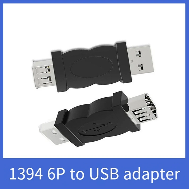 USB To 1394 6P Connector USB To Firewire 6 Pin USB Male To 1394 Converter Multi-Function Portable Convenient 2PCS