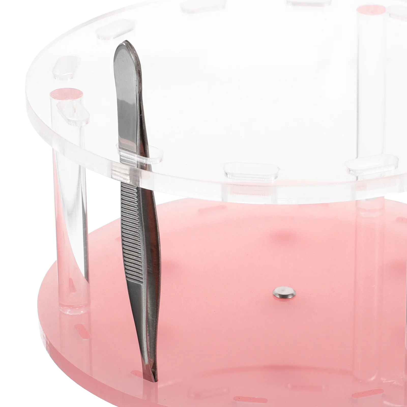 Supporto per pinzette per ciglia rotante 12 fori Organizzatore in acrilico Supporto per pinzette per trucco per salone Rack di stoccaggio per estensione ciglia Strumenti di bellezza