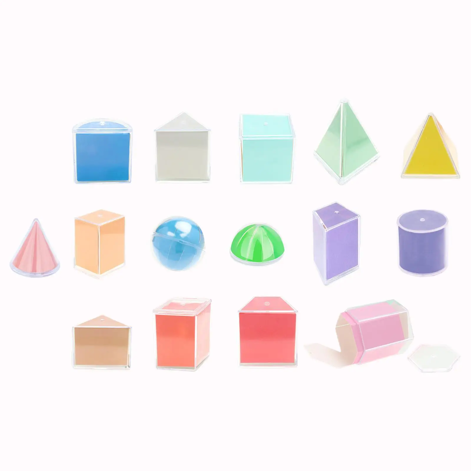 3D Shapes Geometric Solids Montessori Toys Shape Sorter Sorting 3D Shapes Geometric for Ages 2+ Preschool Elementary Babies Kids