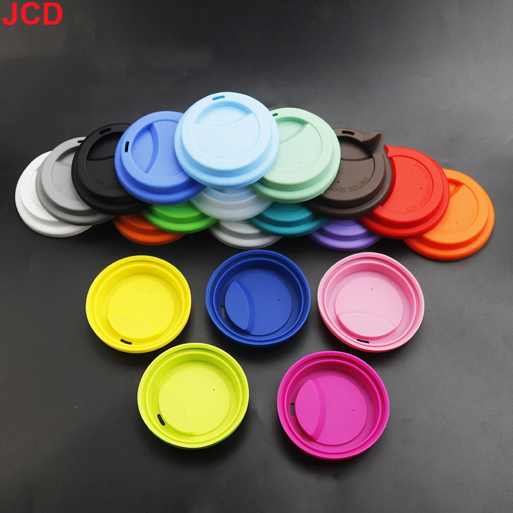 1pcs 9cm Universal Reusable Silicone Cup Lids Fresh Cover Silicone Insulation Anti-Dust Cup Cover Coffee Mug Lids Cup Sleeve