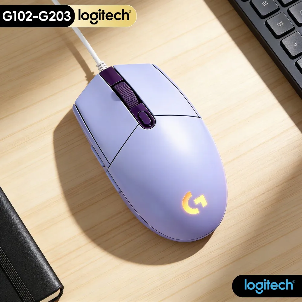 G102 Logitech G203 Lightsync Mouse, Advanced Optical Sensor, 200-8000 DPI, 1000Hz Polling, For PC & Mac Computer