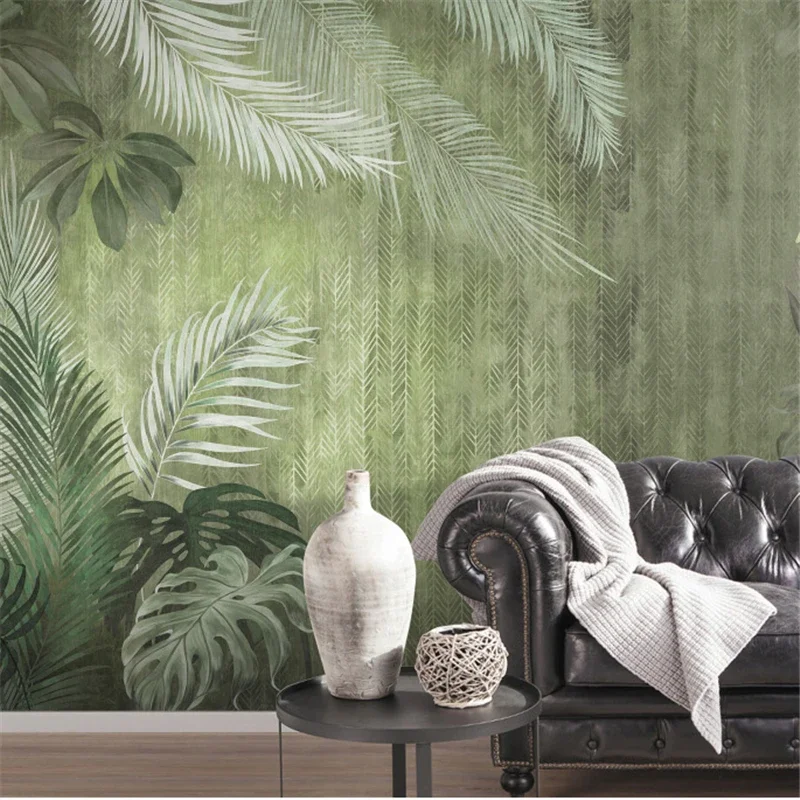 

Custom Mural Wallpaper 3D Retro Plant Banana Leaf Photo Bedroom Living Room Sofa TV Background photo Wall Papers Home Stickers
