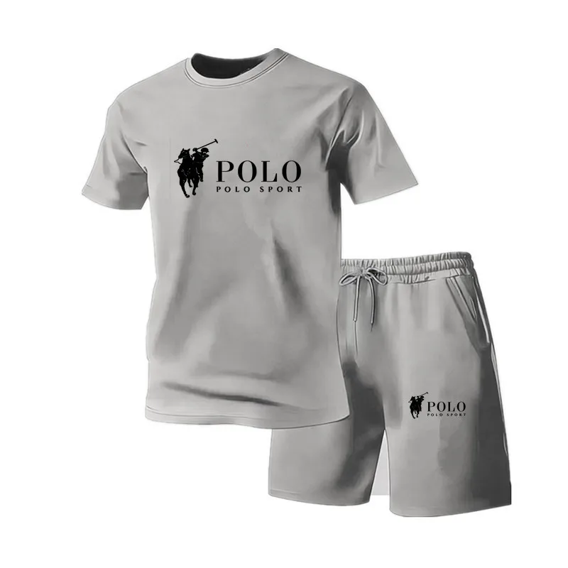 

Men's round neck sportswear and jogging pants set for spring and summer fashion outdoor fitness and leisure