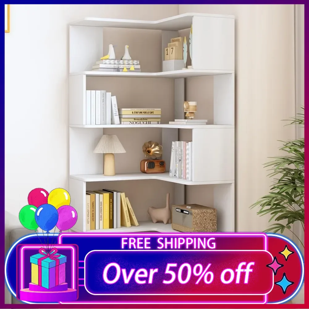 6-Tier L-Shaped Corner Bookshelf - 66