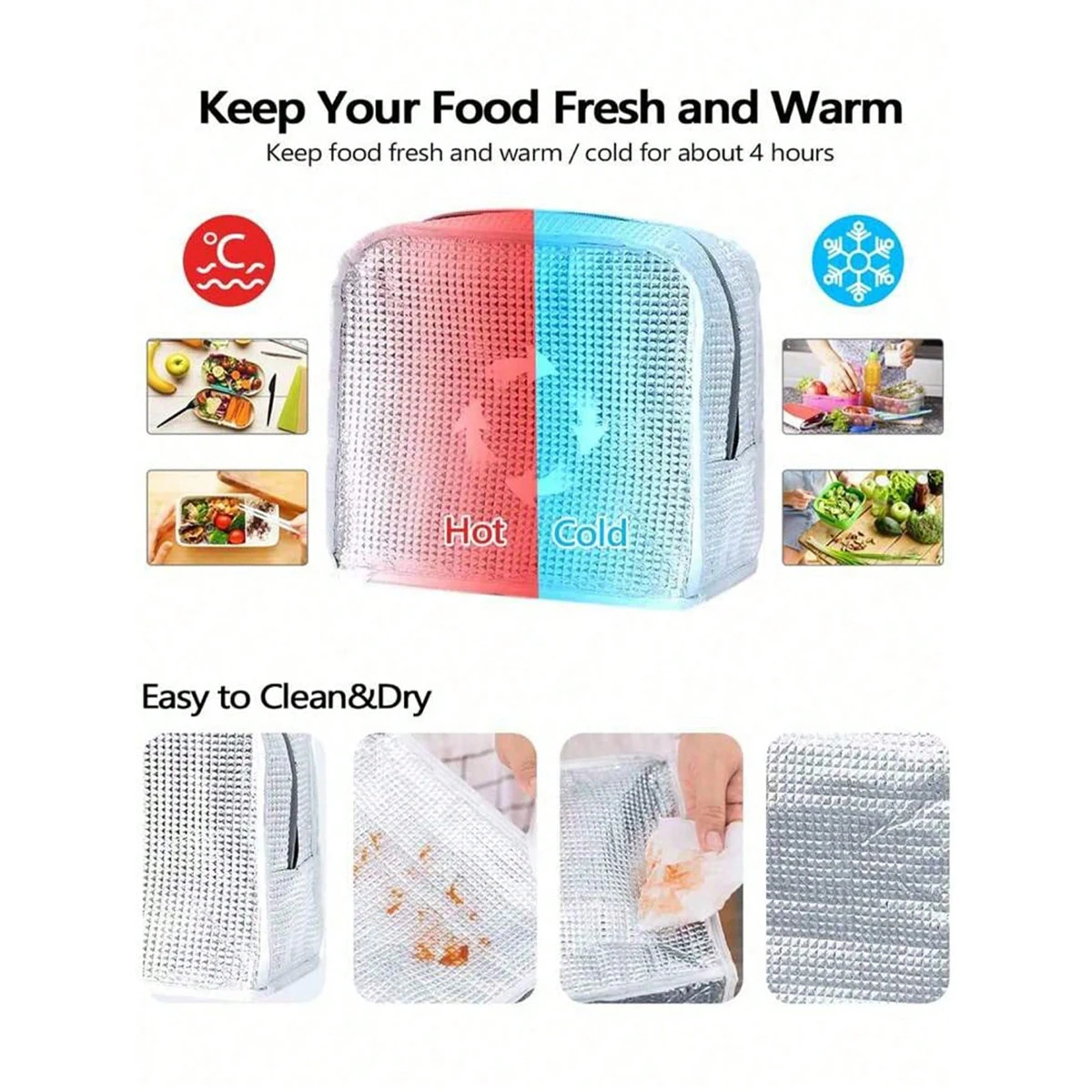 Tas Makan Siang Bermotif Huruf - Food Storage Bag ulasan dan harga