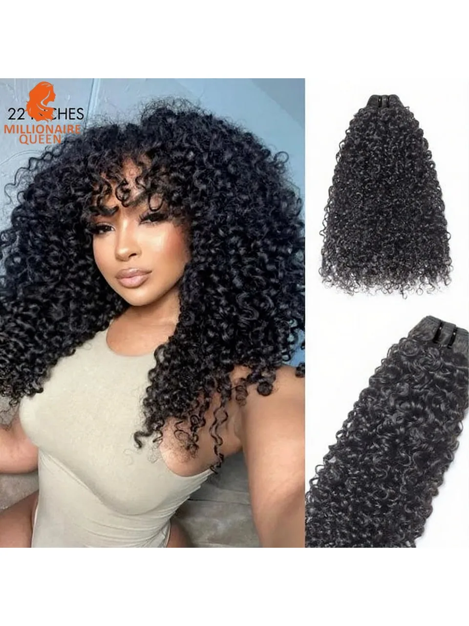 Birmese Pix Krullen Menselijk Haar Bundels Aanbiedingen Vietnamese Ruwe Menselijk Maagdelijk Haar Weave Bundel Oceaan Spiraal Pixie Krullend Haar Bundels - afbeelding 2