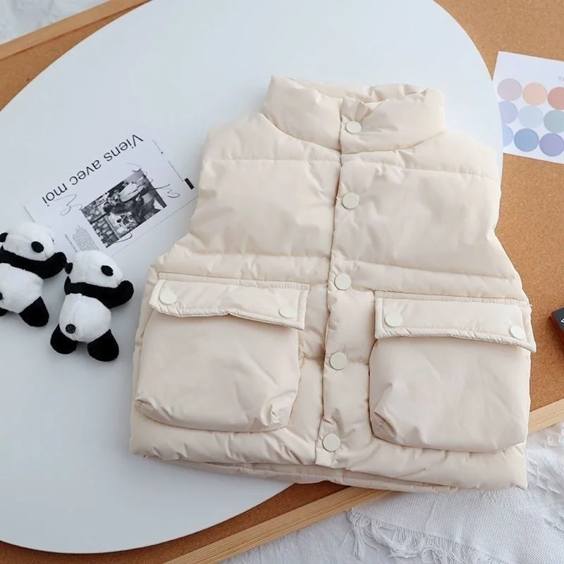 

Boys and girls autumn and winter cotton flower vest vest vest vest 2025 new cute children's casual outerwear warm Christmas gift