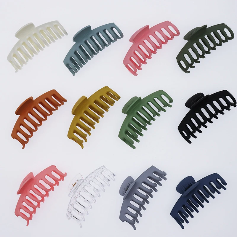 New Solid Color Claw Clip for Women Frosted Large Size Hair Clips Ponytail Clip Crab Hair Clips Lady Elegant Hair Accessories