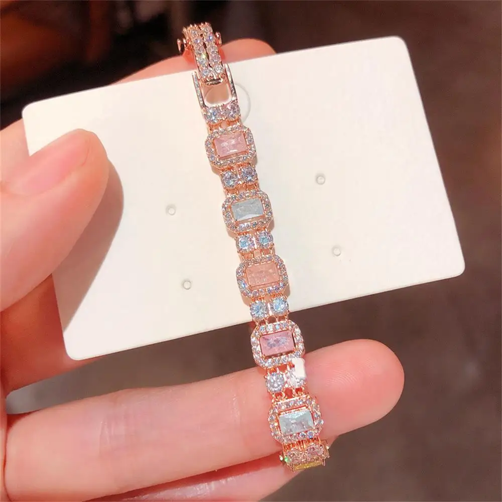 High-end diamond-studded bracelet for women. Colorful pendant bracelet. Exquisite and luxurious handcrafted accessory.