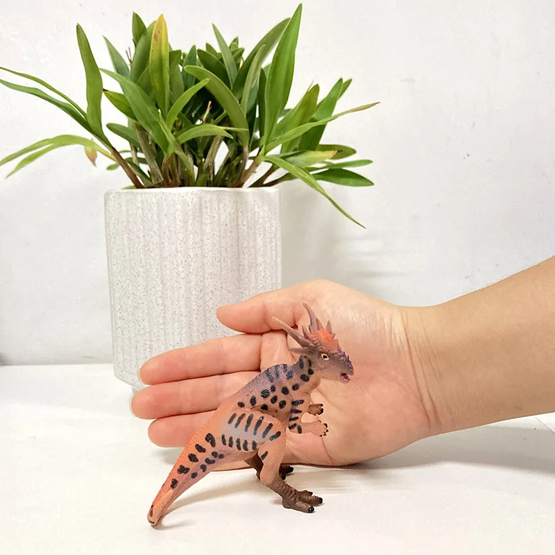 محاكاة الديناصور الجوراسي نماذج للحيوانات Pachycephalosaurus ديناصور لعبة بلاستيكية الصلبة نموذج للأطفال حلية المعرفية #4