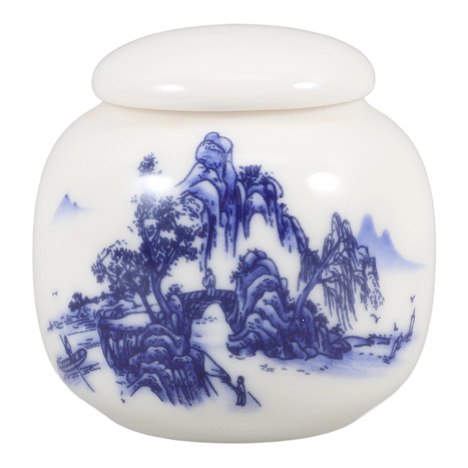 

Mini Ceramic Storage Jar Sealed Tea Canister Portable Tea Holder Travel-Friendly Ceramic Container