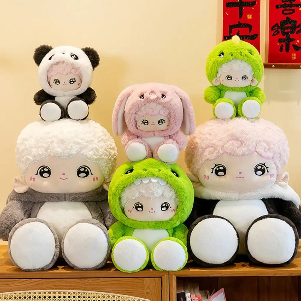 Criativo fofo cruz vestir brinquedo de pelúcia macio plushies animais de pelúcia boneca pp algodão coelho panda bebê boneca de pelúcia presente das crianças