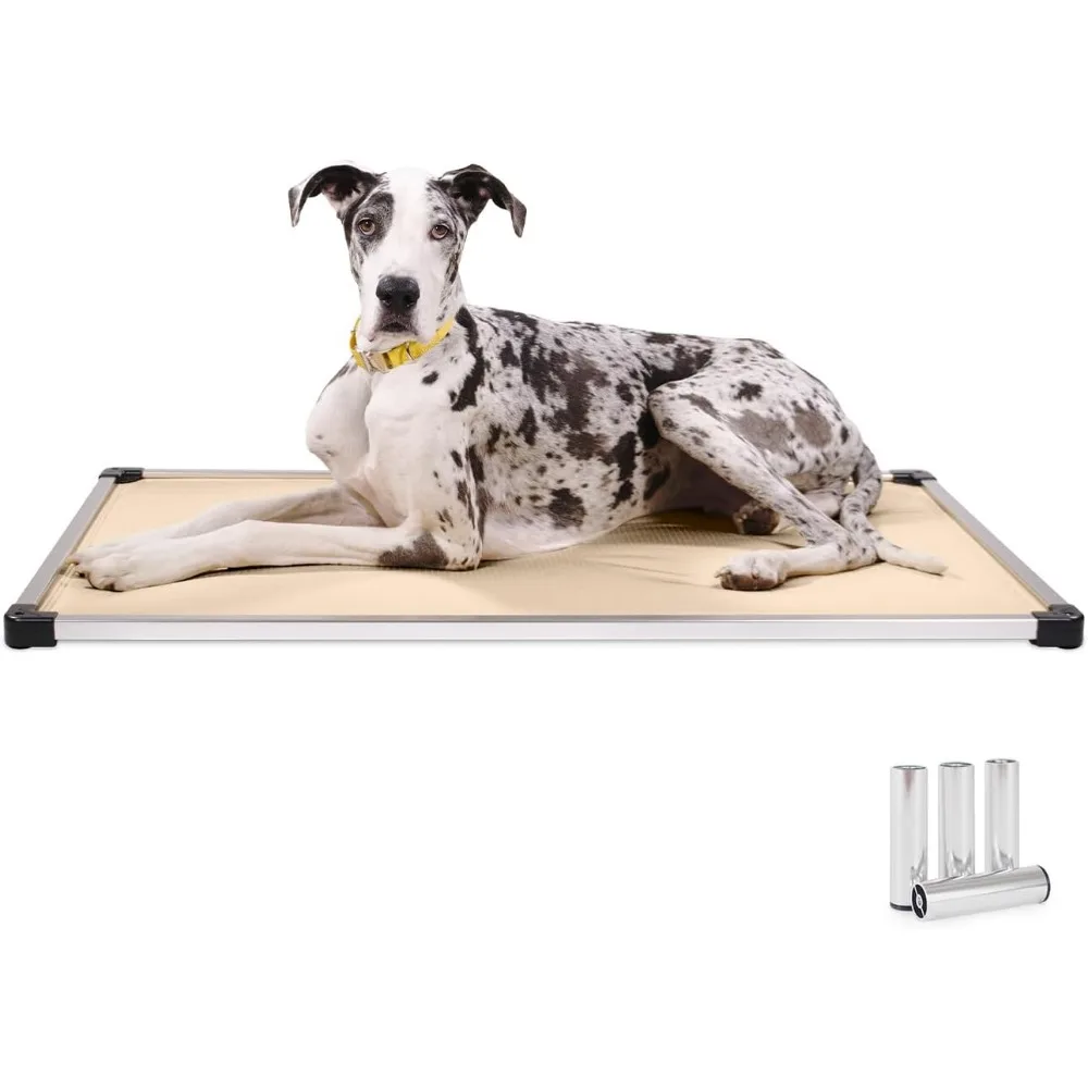 

Chew Proof Armored Padded Dog Crate Bed, Virtually Indestructible, Legs Included (Sandstone, Medium (35" L x 22" W x 4.5" H))