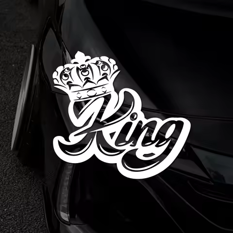 King Funny Vinyl Motorcycle Car Stickers Decal Anime Cute Car Accessories DecorationCustomized personalization