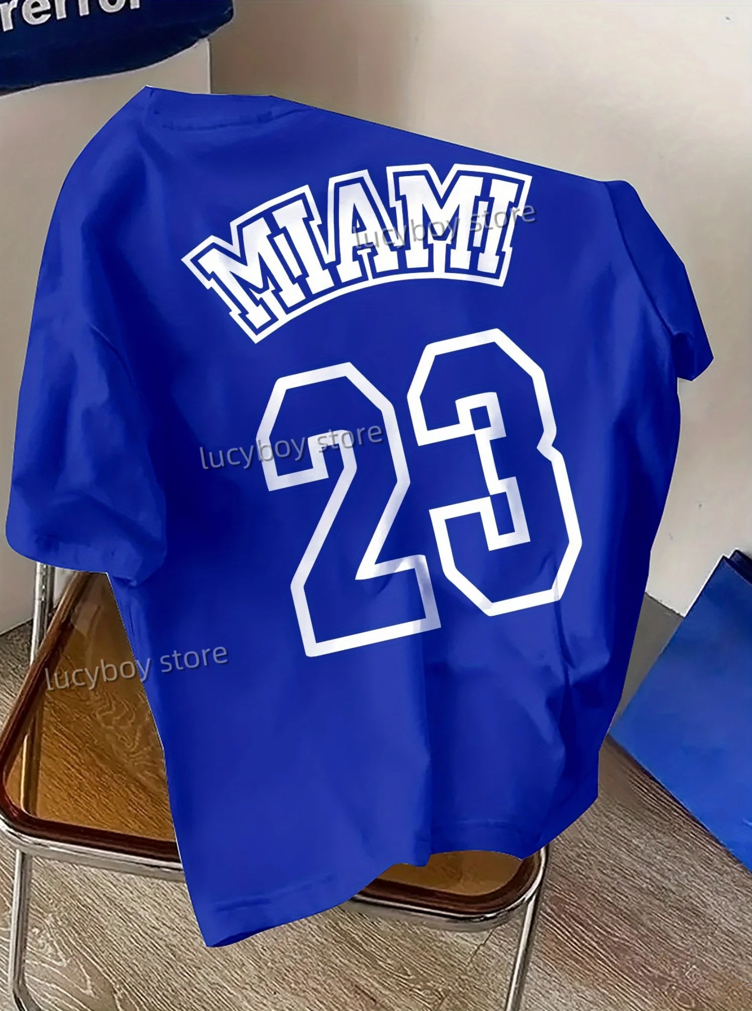 Mens  NO.23 MIAMI Print Short Sleeve T Shirt Man O-Neck Sportwear jerseys 8 colors Football Tee Vintage Casual Tops Men Clothes